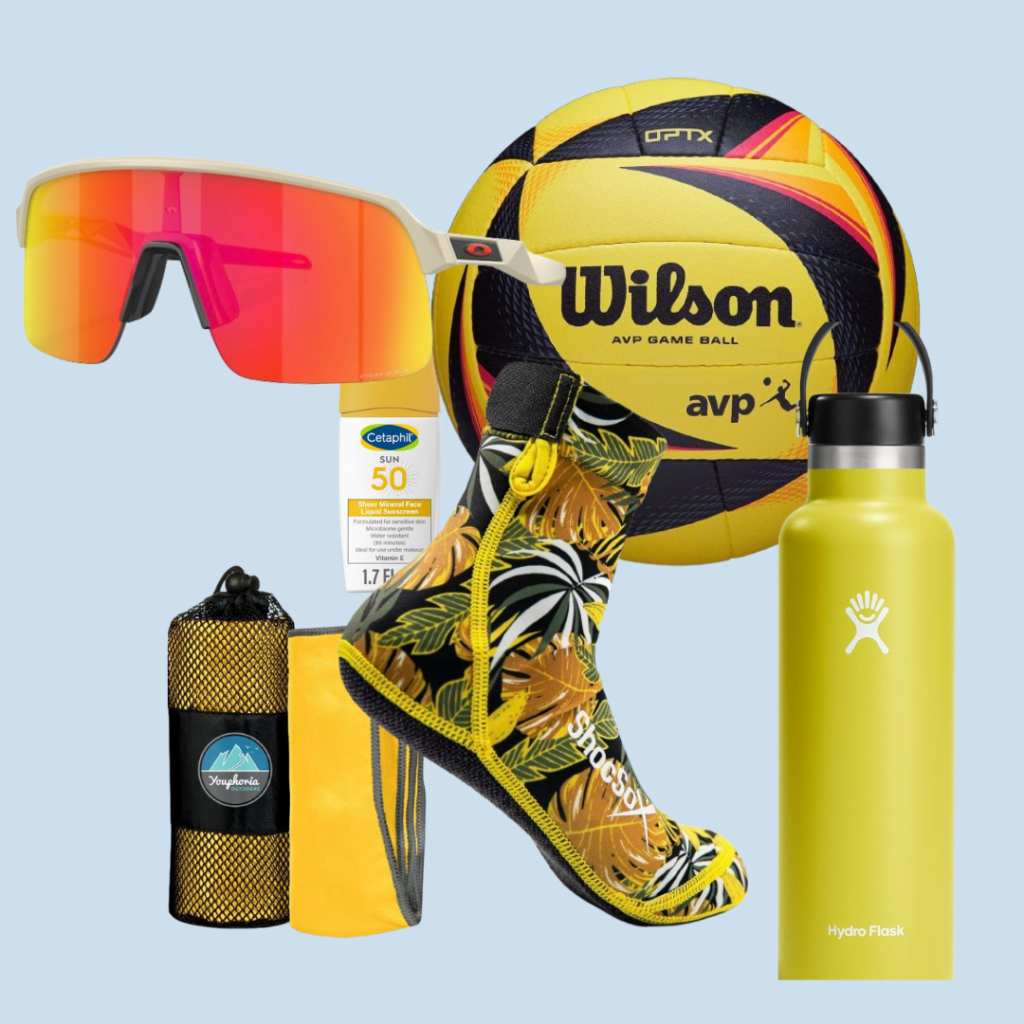 every thing you need in a beach volleyball bag